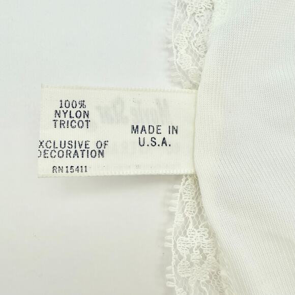 1960s Movie Star Full Slip White Nylon Tricot Lace Trim Size (40 Large) USA Made - Picture 16 of 16